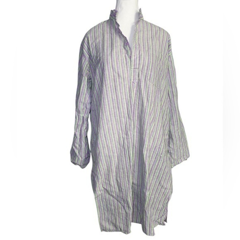 Unbranded Striped Green and Purple Long Mini Dress